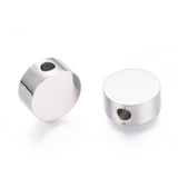 304 Stainless Steel Beads, Flat Round, Stainless Steel Color, 10x4.5mm, Hole: 2mm, 10pcs/Set