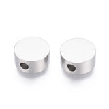 304 Stainless Steel Beads, Flat Round, Stainless Steel Color, 10x4.5mm, Hole: 2mm, 10pcs/Set