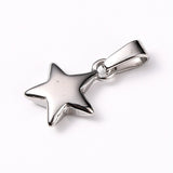 304 Stainless Steel Charms, Star, Stainless Steel Color, 13.5x10.5x3.5mm, Hole: 6x3mm, 12pcs/Set