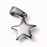 304 Stainless Steel Charms, Star, Stainless Steel Color, 13.5x10.5x3.5mm, Hole: 6x3mm, 12pcs/Set