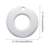 Tarnish Resistant 304 Stainless Steel Pendants, Manual Polishing, Stamping Blank Tag, Circle Ring, Stainless Steel Color, 30x1.8mm, Hole: 1.6mm, 5pc/Set