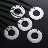 Tarnish Resistant 304 Stainless Steel Pendants, Manual Polishing, Stamping Blank Tag, Circle Ring, Stainless Steel Color, 30x1.8mm, Hole: 1.6mm, 5pc/Set