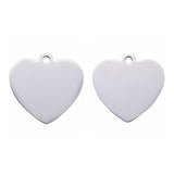 Tarnish Resistant 304 Stainless Steel Pendants, Manual Polishing, Blank Stamping Tags, Heart, Stainless Steel Color, 33x34x1.8mm, Hole: 2.8mm, 5pc/Set