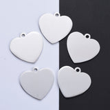 Tarnish Resistant 304 Stainless Steel Pendants, Manual Polishing, Blank Stamping Tags, Heart, Stainless Steel Color, 33x34x1.8mm, Hole: 2.8mm, 5pc/Set