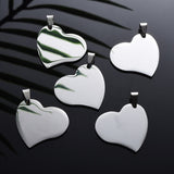 Tarnish Resistant 304 Stainless Steel Pendants, Manual Polishing, Stamping Blank Tag, Heart, Stainless Steel Color, 32x33x1.8mm, 5pc/Set