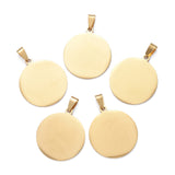 304 Stainless Steel Pendants, Manual Polishing, Blank Stamping Tags, Flat Round, Golden, 34x30x1.8mm, 5pcs/Set