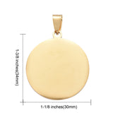 304 Stainless Steel Pendants, Manual Polishing, Blank Stamping Tags, Flat Round, Golden, 34x30x1.8mm, 5pcs/Set