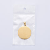 304 Stainless Steel Pendants, Manual Polishing, Blank Stamping Tags, Flat Round, Golden, 34x30x1.8mm, 5pcs/Set