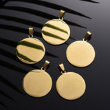 304 Stainless Steel Pendants, Manual Polishing, Blank Stamping Tags, Flat Round, Golden, 34x30x1.8mm, 5pcs/Set