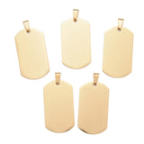 PVD Vacuum Plating 304 Stainless Steel Big Pendants, Manual Polishing, Blank Stamping Tags, Rectangle, Golden, 43x24x1.8mm, 5pc/Set