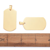 PVD Vacuum Plating 304 Stainless Steel Big Pendants, Manual Polishing, Blank Stamping Tags, Rectangle, Golden, 43x24x1.8mm, 5pc/Set