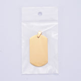 PVD Vacuum Plating 304 Stainless Steel Big Pendants, Manual Polishing, Blank Stamping Tags, Rectangle, Golden, 43x24x1.8mm, 5pc/Set