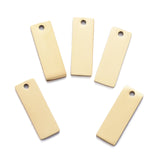 Ion Plating(IP) 304 Stainless Steel Pendants, Manual Polishing, Blank Stamping Tags, Rectangle, Golden, 25x9x1.8mm, Hole: 1.4mm, 5pc/Set