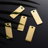 Ion Plating(IP) 304 Stainless Steel Pendants, Manual Polishing, Blank Stamping Tags, Rectangle, Golden, 25x9x1.8mm, Hole: 1.4mm, 5pc/Set