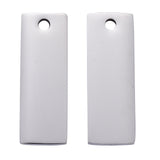 Tarnish Resistant 304 Stainless Steel Pendants, Manual Polishing, Blank Stamping Tags, Rectangle, Stainless Steel Color, 25x9x1.8mm, Hole: 1.4mm, 5pc/Set