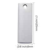 Tarnish Resistant 304 Stainless Steel Pendants, Manual Polishing, Blank Stamping Tags, Rectangle, Stainless Steel Color, 25x9x1.8mm, Hole: 1.4mm, 5pc/Set
