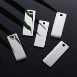 Tarnish Resistant 304 Stainless Steel Pendants, Manual Polishing, Blank Stamping Tags, Rectangle, Stainless Steel Color, 25x9x1.8mm, Hole: 1.4mm, 5pc/Set