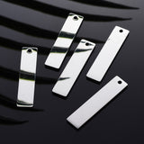 Tarnish Resistant 304 Stainless Steel Pendants, Manual Polishing, Blank Stamping Tags, Rectangle, Stainless Steel Color, 40x9x1.8mm, Hole: 2mm, 5pc/Set