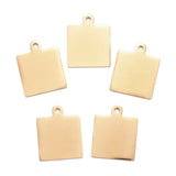 304 Stainless Steel Pendants, Manual Polishing, Blank Stamping Tags, Double Side Polished, Square, Golden, 25x20x1.8mm, Hole: 2.2mm, 5pc/Set