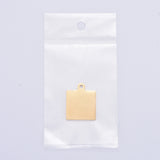 304 Stainless Steel Pendants, Manual Polishing, Blank Stamping Tags, Double Side Polished, Square, Golden, 25x20x1.8mm, Hole: 2.2mm, 5pc/Set