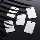 Tarnish Resistant 304 Stainless Steel Pendants, Manual Polishing, Blank Stamping Tags, Rectangle, Stainless Steel Color, 40x25x1.8mm, Hole: 3mm, 5pc/Set