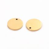 Ion Plating(IP) 304 Stainless Steel Charms, Polished, Stamping Blank Tag, Laser Cut, Flat Round, Golden, 10x1mm, Hole: 0.8mm, 10pc/Set