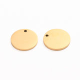 Ion Plating(IP) 304 Stainless Steel Charms, Polished, Stamping Blank Tag, Laser Cut, Flat Round, Golden, 12x1mm, Hole: 1.2mm, 10pc/Set