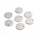 Tarnish Resistant 304 Stainless Steel Charms, Polished, Stamping Blank Tag, Laser Cut, Flat Round, Stainless Steel Color, 12x1mm, Hole: 1.2mm, 10pc/Set