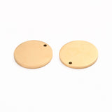 Ion Plating(IP) 304 Stainless Steel Charms, Polished, Stamping Blank Tag, Laser Cut, Flat Round, Golden, 15x1mm, Hole: 1.2mm, 10pc/Set