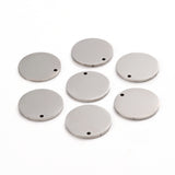 Tarnish Resistant 304 Stainless Steel Charms, Polished, Stamping Blank Tag, Laser Cut, Flat Round, Stainless Steel Color, 15x1mm, Hole: 1.2mm, 10pc/Set