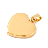 Ion Plating(IP) Fashionable 304 Stainless Steel Stamping Blank Tag Pendants, Heart, Golden, 23~25x22x4mm, Hole: 3x6mm, 10pc/Set