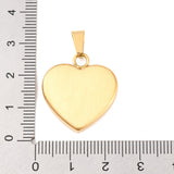 Ion Plating(IP) Fashionable 304 Stainless Steel Stamping Blank Tag Pendants, Heart, Golden, 23~25x22x4mm, Hole: 3x6mm, 10pc/Set