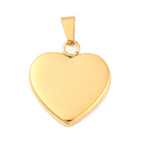 Ion Plating(IP) Fashionable 304 Stainless Steel Stamping Blank Tag Pendants, Heart, Golden, 23~25x22x4mm, Hole: 3x6mm, 10pc/Set