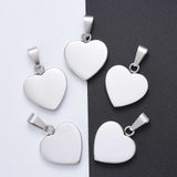 Tarnish Resistant Fashionable 304 Stainless Steel Stamping Blank Tag Pendants, Heart, Stainless Steel Color, 23~25x22x4mm, Hole: 3x6mm, 10pc/Set