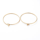 316 Surgical Stainless Steel Hoop Earring Findings, Wine Glass Charms Findings, Golden, 25x0.7mm, 21 Gauge, 100pcs/Set