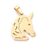 304 Stainless Steel Pendants, Laser Cut, Unicorn, Golden, 20x15x1mm, Hole: 5x3mm, 10pc/Set