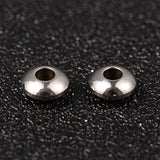 Tarnish Resistant 304 Stainless Steel Spacer Beads, Rondelle, Stainless Steel Color, 6x3mm, Hole: 2mm, 50pc/Set