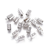 Tarnish Resistant 304 Stainless Steel Cord End, Folding Crimp Ends, Fold Over Crimp Cord Ends, Stainless Steel Color, 10x4mm, Hole: 1mm, Inner Diameter: 3.5mm, 20pc/Set