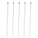 Tarnish Resistant 304 Stainless Steel Ball Head Pins, Stainless Steel Color, 50x0.7mm, 21 Gauge, Head: 2mm, 1000pc/Set