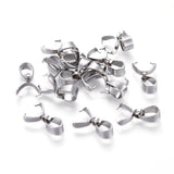 Tarnish Resistant 304 Stainless Steel Pinch Bails, Ice Pick Pinch Bails for Pendant Making, Stainless Steel Color, 9x7x2.5mm, Hole: 3.5x5mm, 100pc/Set