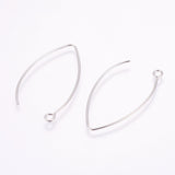 304 Stainless Steel Hoop Earrings, with Horizontal Loop, Stainless Steel Color, 41x22x0.8mm, 20 Gauge, Hole: 2.3mm, 200pcs/Set