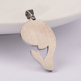 Tarnish Resistant 304 Stainless Steel Pendants, Virgin Mary, Stainless Steel Color, 27x15x2mm, Hole: 6x4mm