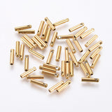 Ion Plating(IP) 304 Stainless Steel Cord Ends, End Caps, Column, Golden, 7x1.6mm, Hole: 0.8mm, Inner Diameter: 1mm, 20pc/Set