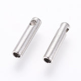 304 Stainless Steel Cord Ends, End Caps, Column, Stainless Steel Color, 7x1.6mm, Hole: 0.8mm, Inner Diameter: 1mm, 20pcs/Set