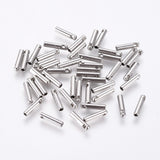 304 Stainless Steel Cord Ends, End Caps, Column, Stainless Steel Color, 7x1.6mm, Hole: 0.8mm, Inner Diameter: 1mm, 20pcs/Set