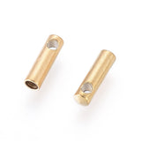 Ion Plating(IP) 304 Stainless Steel Cord Ends, End Caps, Column, Golden, 7x2mm, Hole: 1mm, Inner Diameter: 1.5mm, 20pc/Set