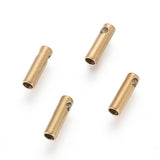 Ion Plating(IP) 304 Stainless Steel Cord Ends, End Caps, Column, Golden, 7x2mm, Hole: 1mm, Inner Diameter: 1.5mm, 20pc/Set