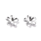 304 Stainless Steel Bead Caps, 5-Petal, Flower, Stainless Steel Color, 6x6.5x1.5mm, Hole: 1.2mm, 200pcs/Set