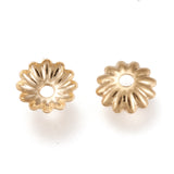 304 Stainless Steel Bead Caps, Multi-Petal, Flower, Golden, 5.5x5.5x1.2mm, Hole: 1.2mm, 200pc/Set