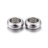 Tarnish Resistant 201 Stainless Steel Spacer Beads, Rondelle, Stainless Steel Color, 3.5x1mm, Hole: 2mm, 20pc/Set